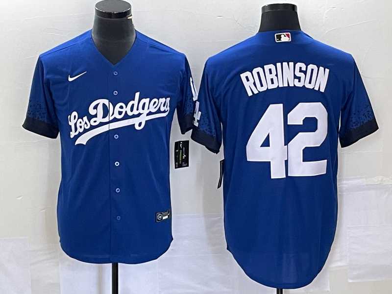 Men's Los Angeles Dodgers #42 Jackie Robinson Blue 2021 City Connect Cool Base Stitched Jersey,We sell and wholesale Men's Los Angeles Dodgers #42 Jackie Robinson Blue 2021 City Connect Cool Base Stitched Jersey on line form chian!